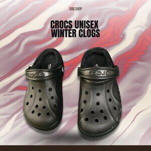 CROCS Unisex Winter Clogs Metallic Charcoal Lined Comfortable Warm